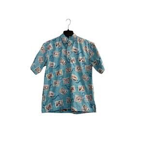 Hilo Hattie the hawaiian Blue Sea Life Reverse Dye Shirt - M